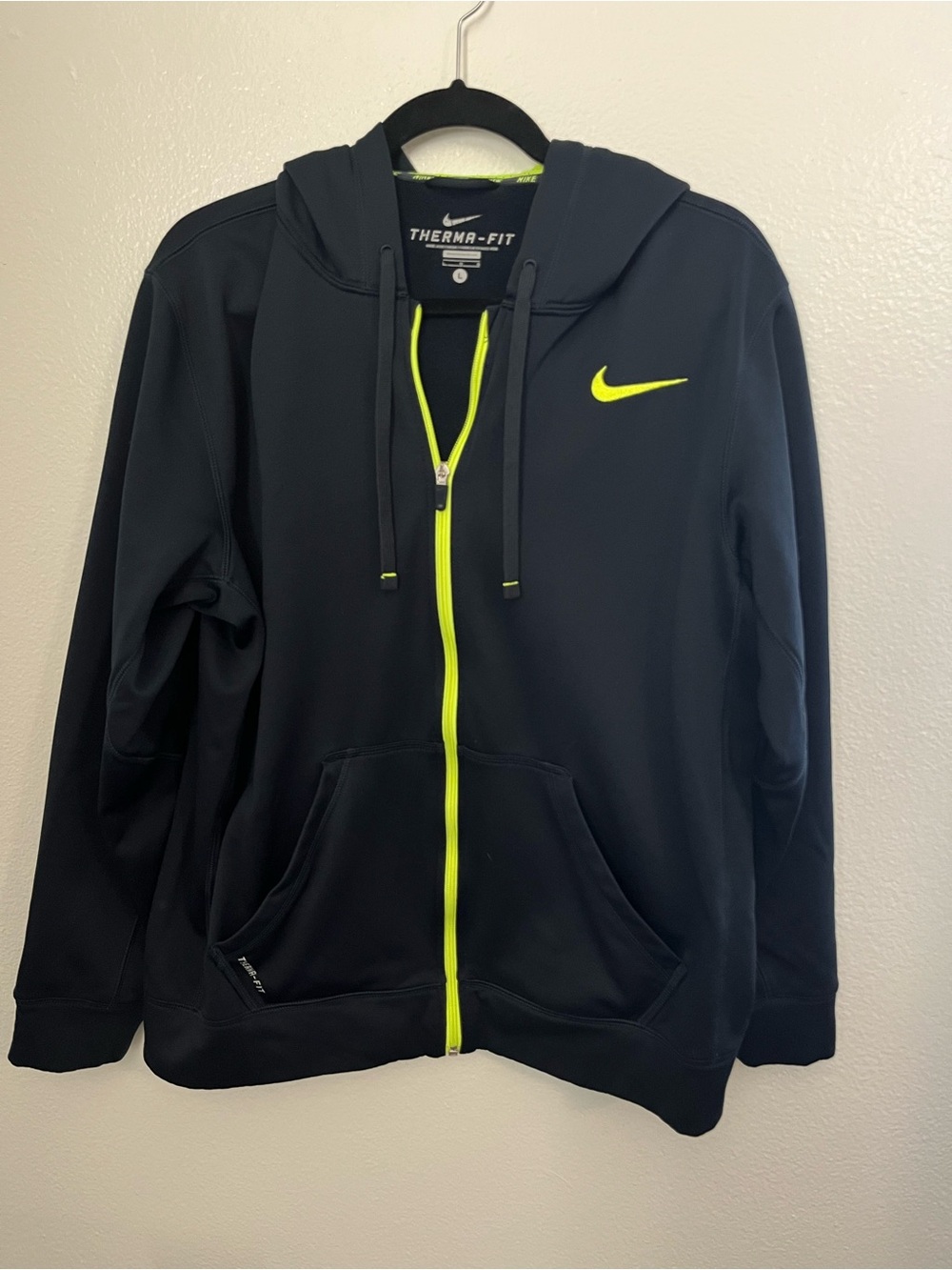 Nike Performance Hoodie with Neon Yellow Accents